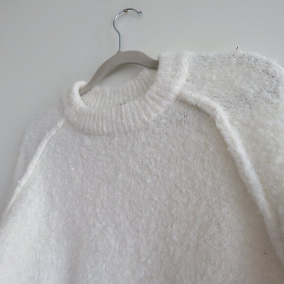 FREE PEOPLE Solid Cocoon Solid Crew Sweater Jumper in Ivory Neutral - Size XS - Picture 9 of 14